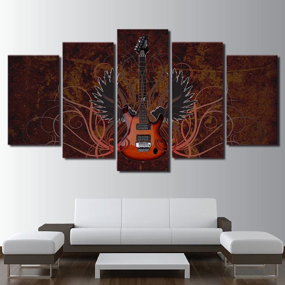 Framed 5 Panels - Guitar