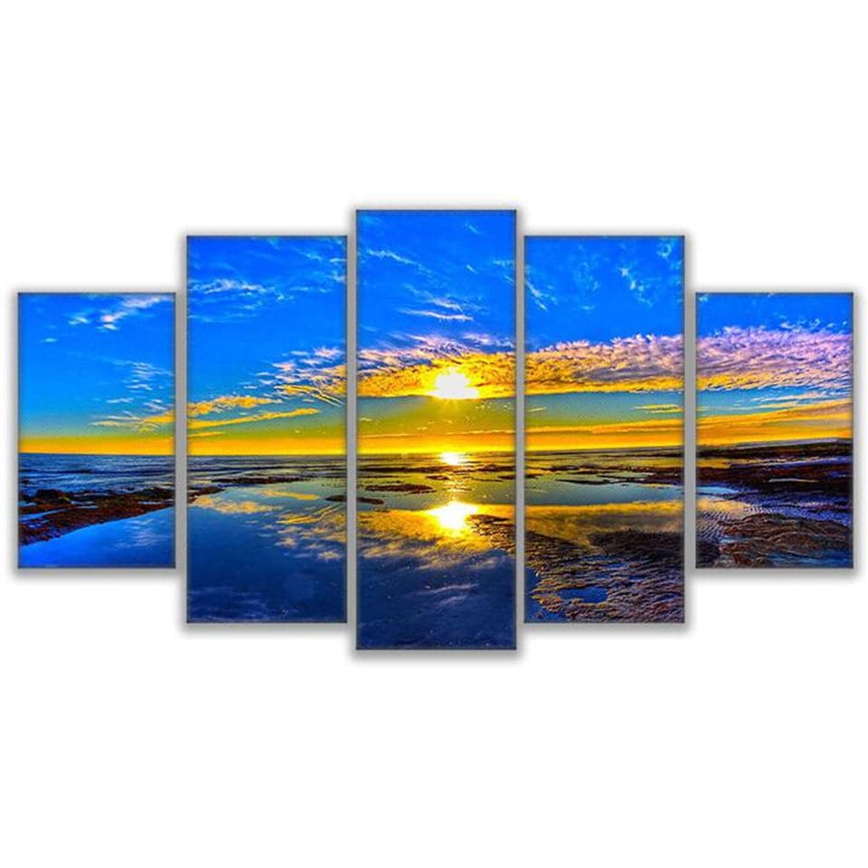 Pine Stretched  Framed 5 Panels - Landscape