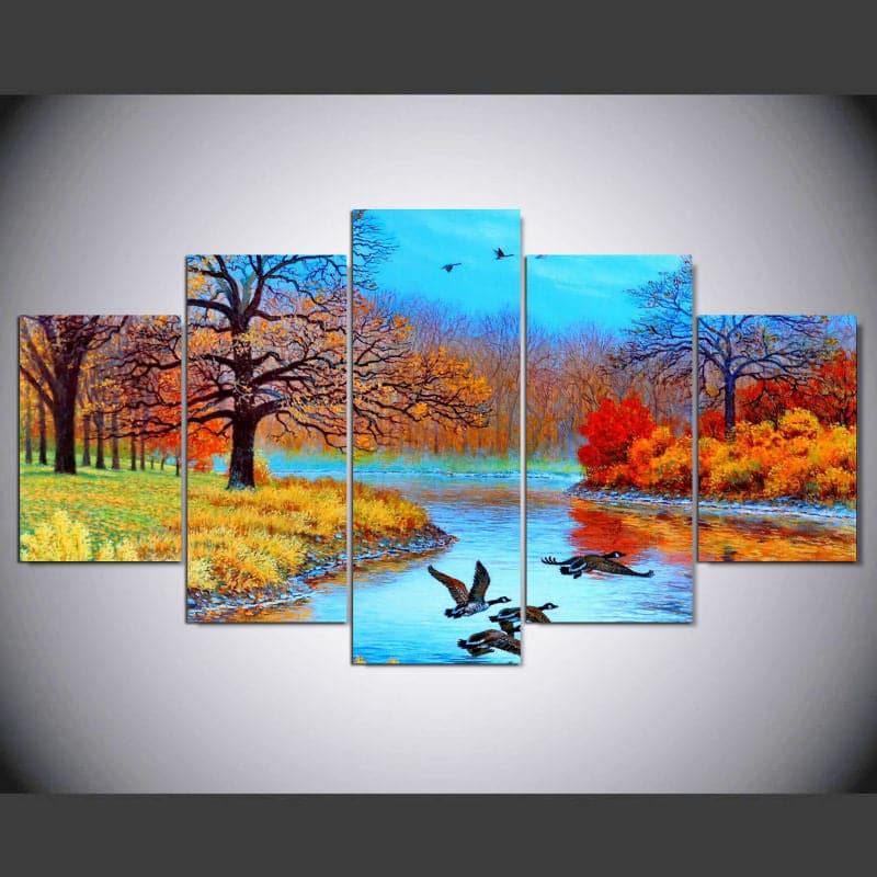 Framed 5 Panels - Autumn