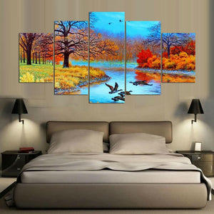 Framed 5 Panels - Autumn