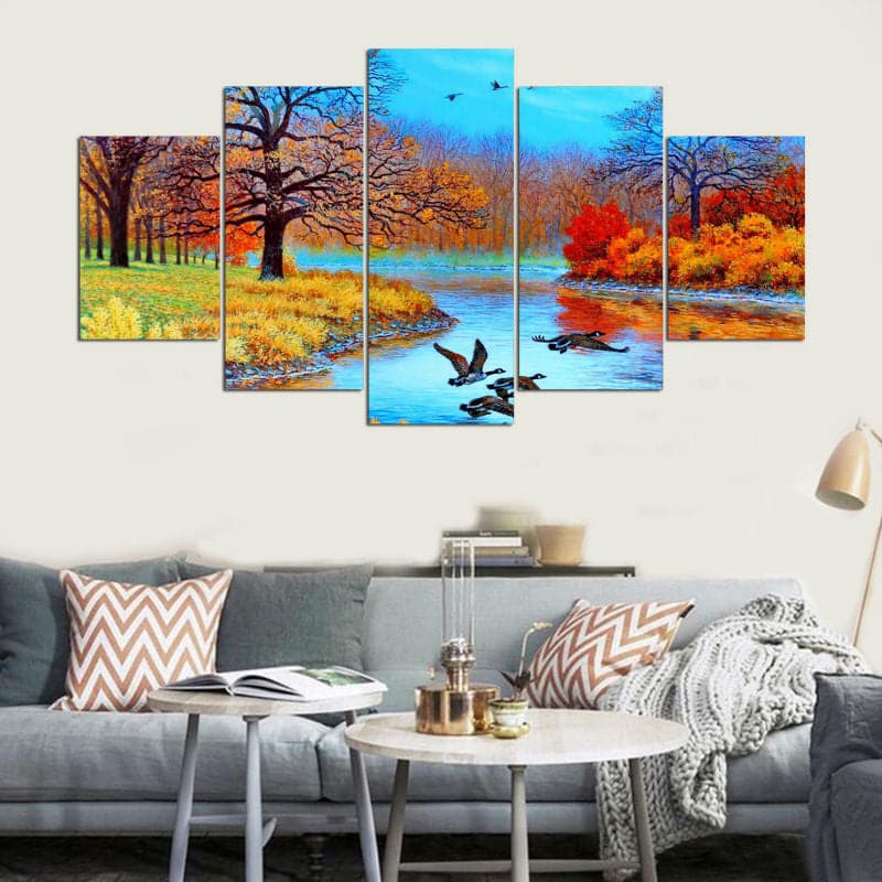Framed 5 Panels - Autumn