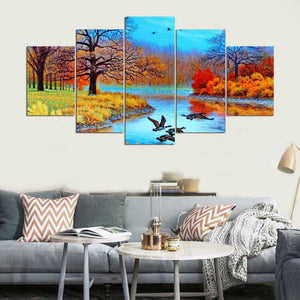 Framed 5 Panels - Autumn
