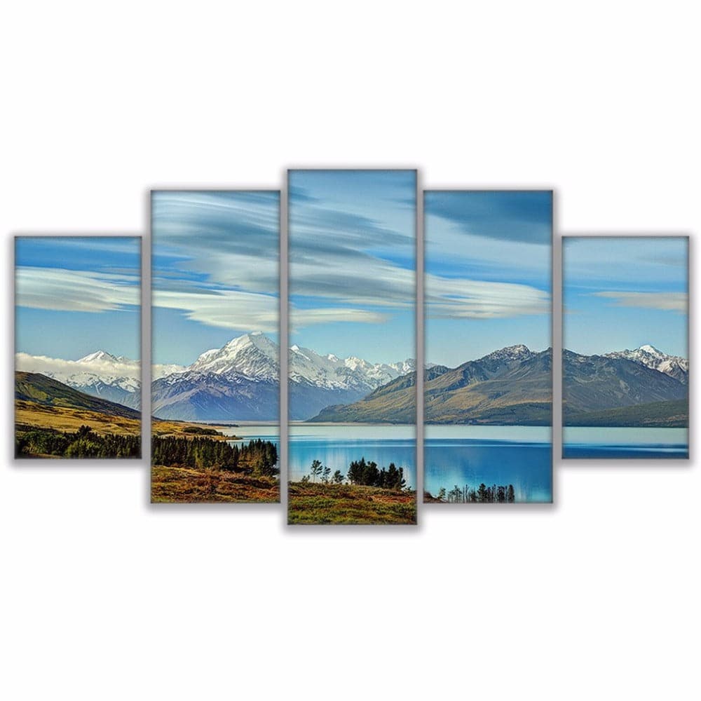 Pine Stretched  Framed 5 Panels - Landscape