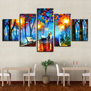 Framed 5 Panels - Raining Night
