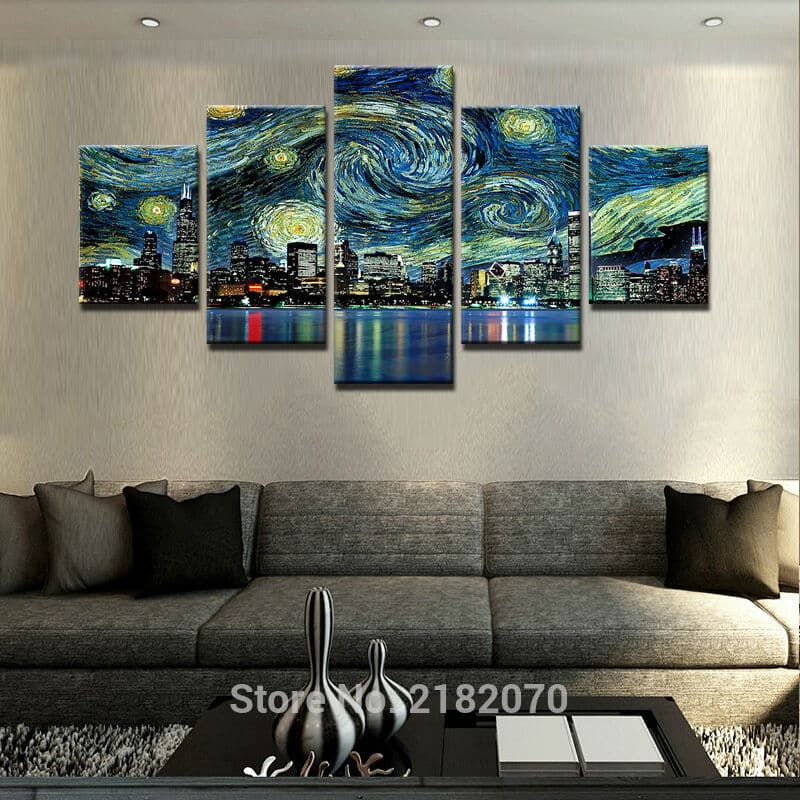 Framed 5 Panels - Abstract