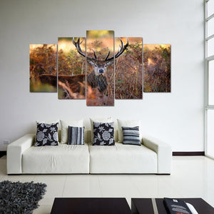 Framed 5 Panels - Deer