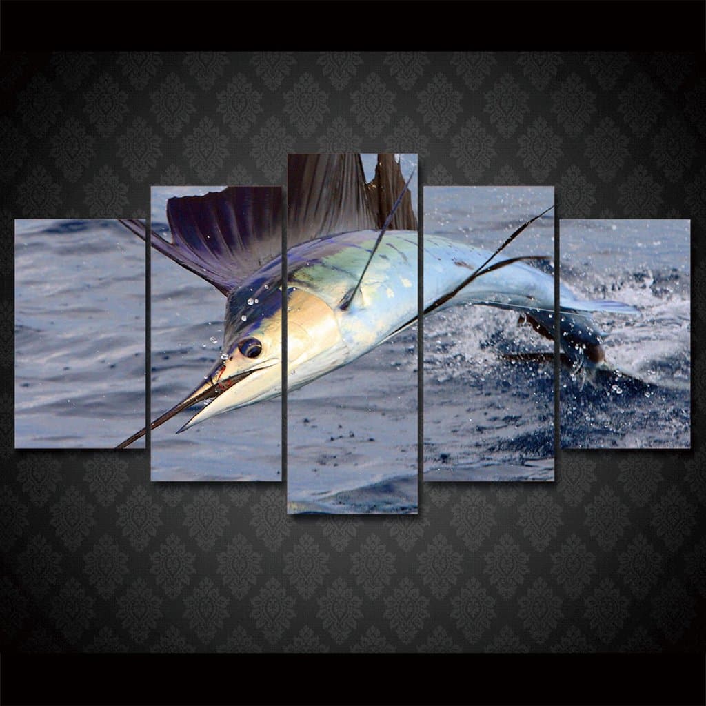 Framed 5 Panels - King Fish