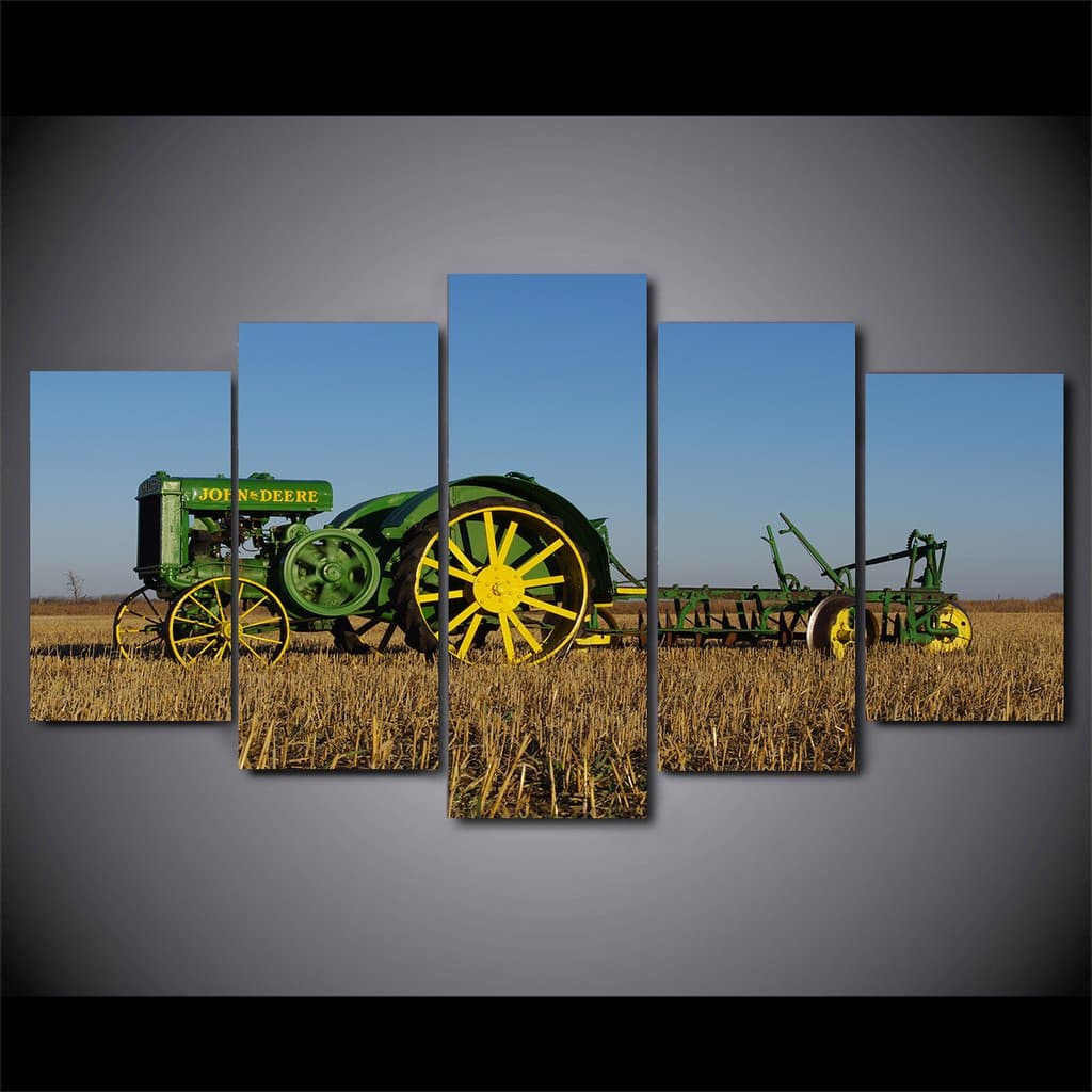 Pine Stretched  Framed 5 Panels - Tractor