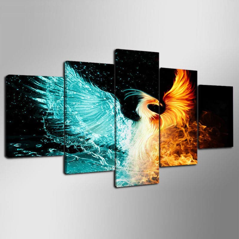 Framed 5 Panels - Phoenix