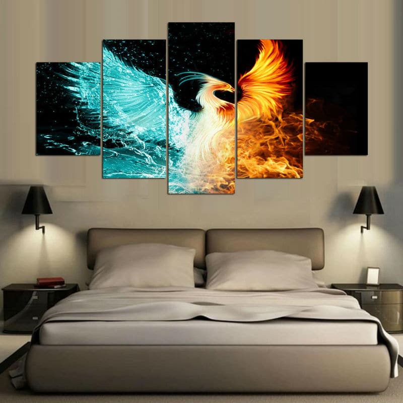 Framed 5 Panels - Phoenix