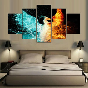 Framed 5 Panels - Phoenix