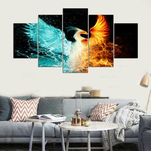 Framed 5 Panels - Phoenix