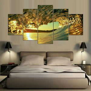 Framed 5 Panels - Wave