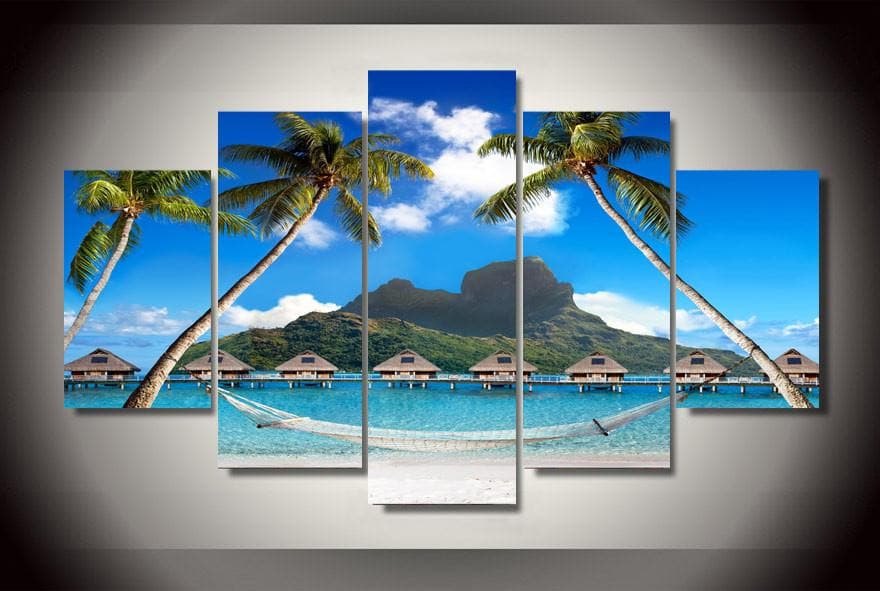 Pine Stretched  Framed 5 Panels - Landscape