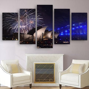 Framed 5 Panels - Sydney Opera House