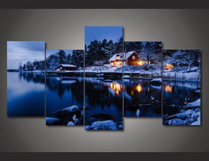 Framed 5 Panels - Landscape