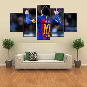 Framed 5 Panels - Lionel Messi