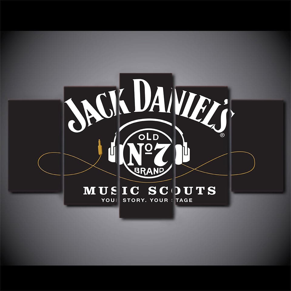 Framed 5 Panels - Jack Daniels