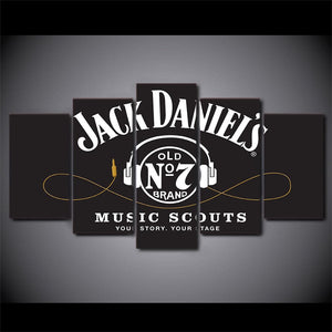 Framed 5 Panels - Jack Daniels