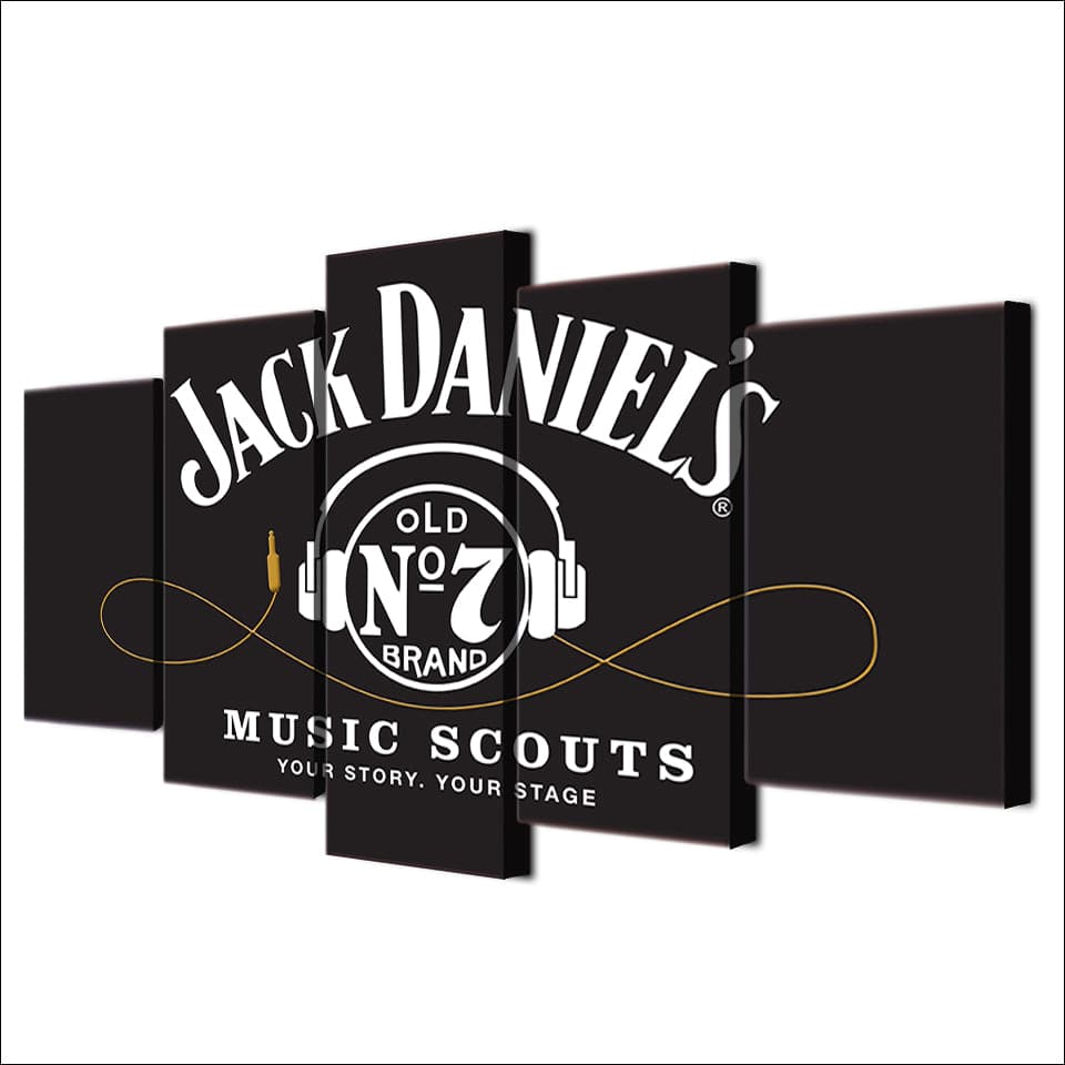 Framed 5 Panels - Jack Daniels