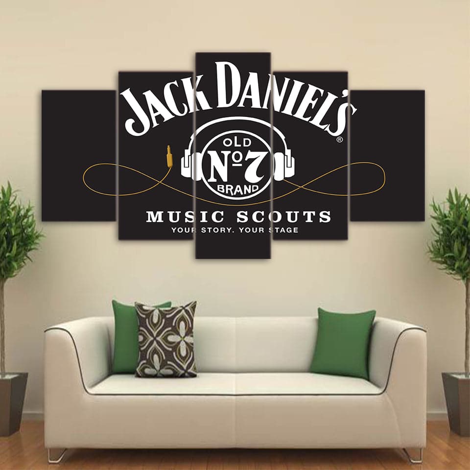 Framed 5 Panels - Jack Daniels