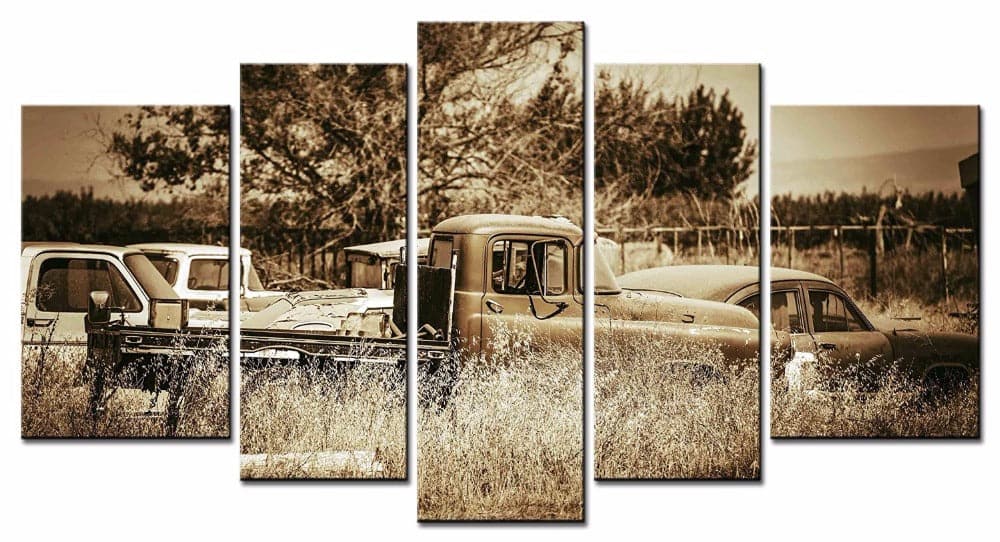 Pine Stretched  Framed 5 Panels - Memory