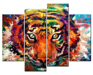 Framed 4 Panels - Tiger