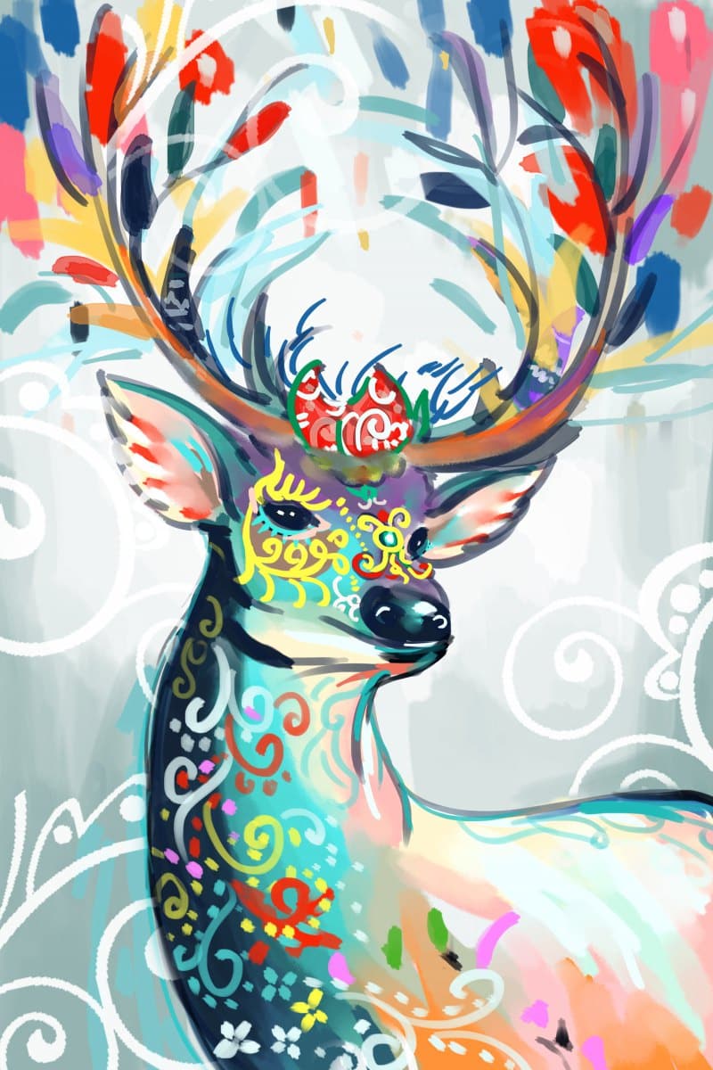 Framed 3 Panels - Deer