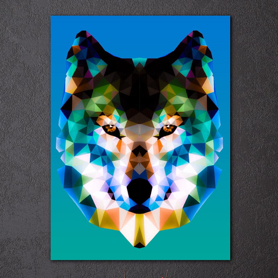 Pine Stretched  Framed 1 Panel - Wolf