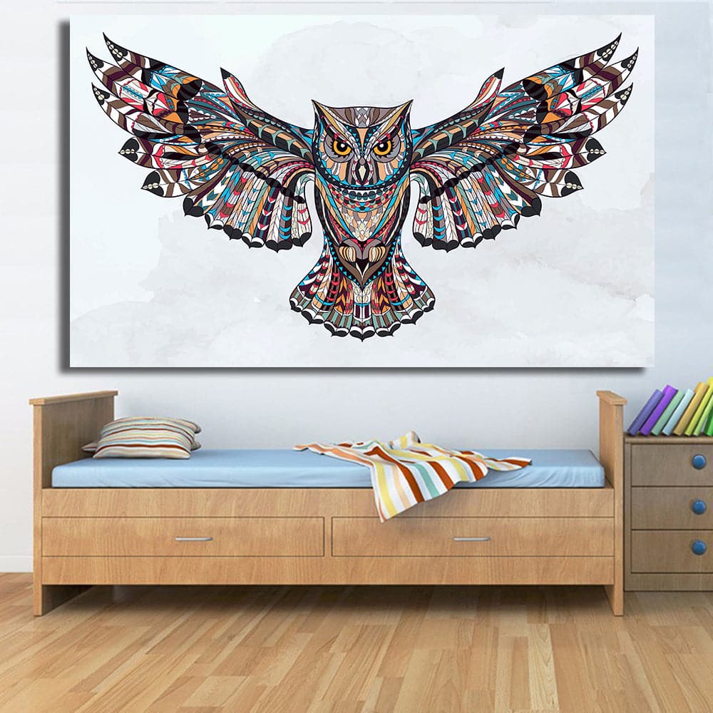Pine Stretched  Framed 1 Panel - Owl