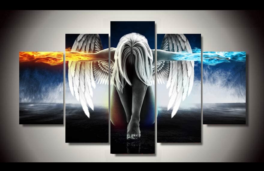 Framed 5 Panels - Angel