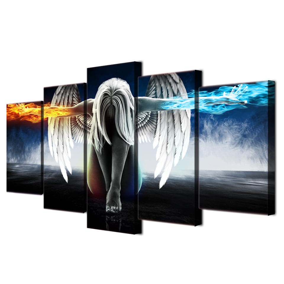 Framed 5 Panels - Angel