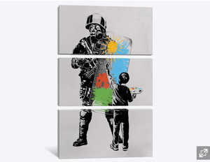 Framed 3 Panels - Banksy Art