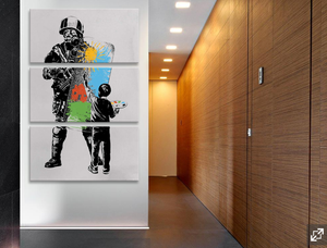 Framed 3 Panels - Banksy Art