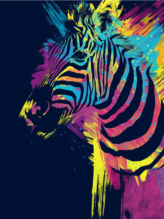 Pine Stretched  Framed 1 Panel - Zebra