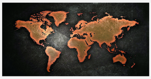 Framed 1 Panel - World Map