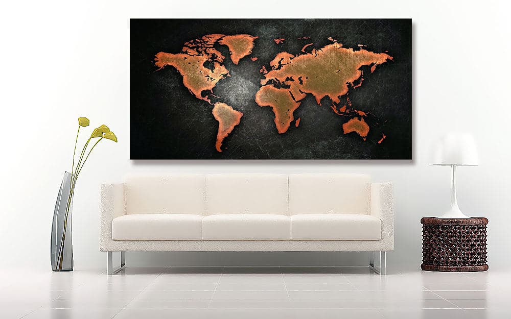 Framed 1 Panel - World Map