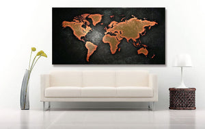 Framed 1 Panel - World Map