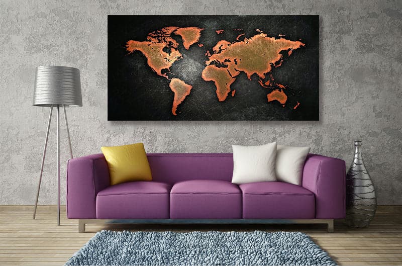 Framed 1 Panel - World Map