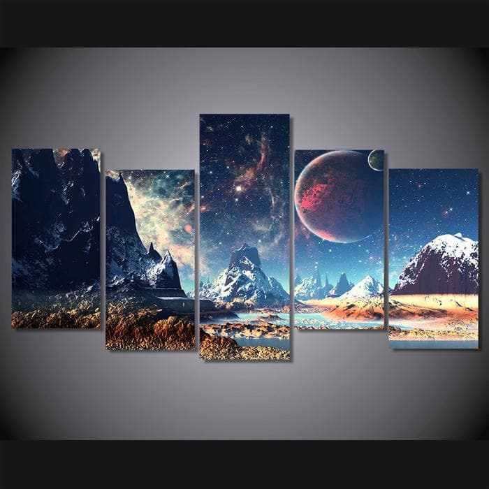 Framed 5 Panels - Mars