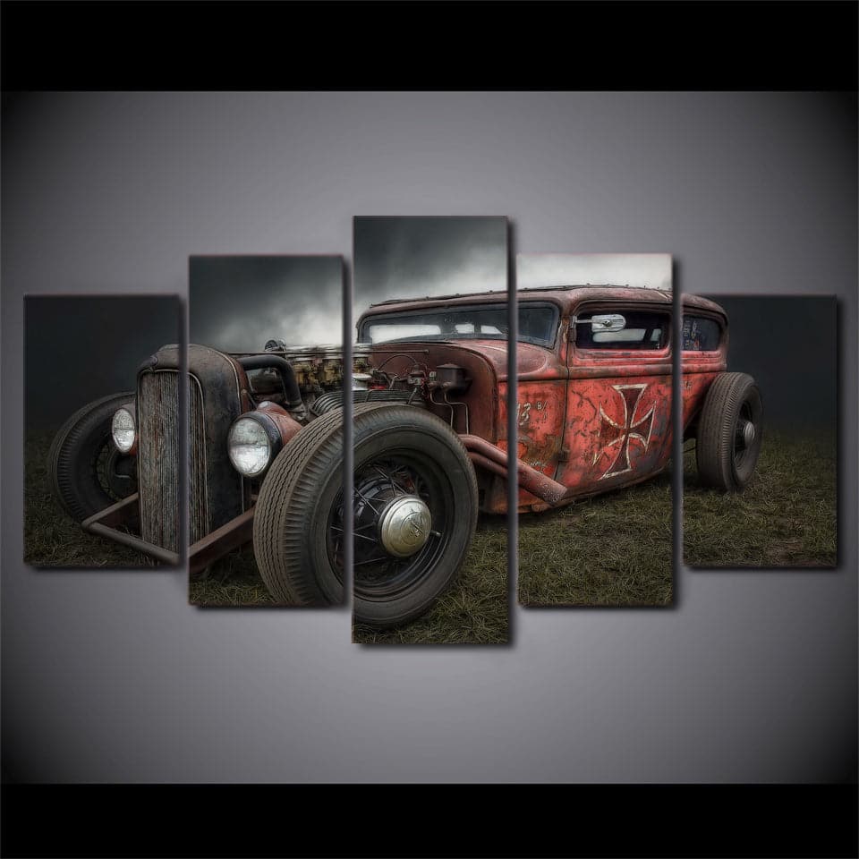 Framed 5 Panels - Classic Car