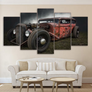 Framed 5 Panels - Classic Car