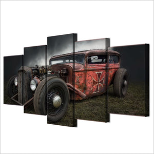 Framed 5 Panels - Classic Car