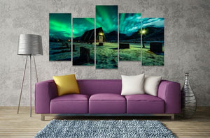 Framed 5 Panels - Aurora