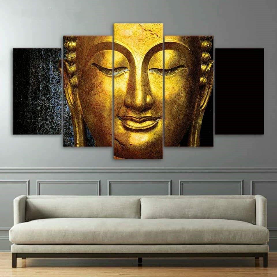Framed 5 Panels - Buddha