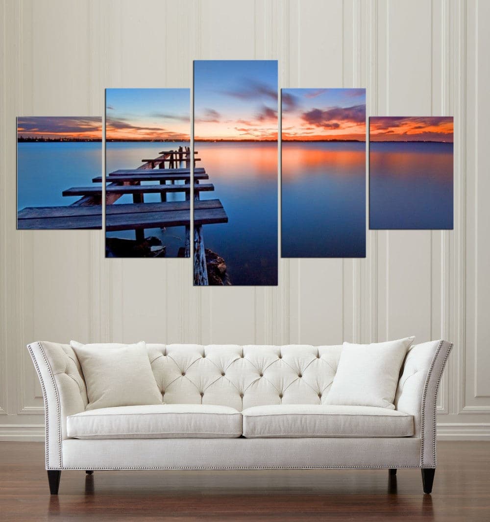 Pine Stretched  Framed 5 Panels - Landscape