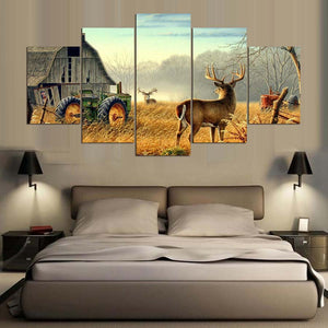 Framed 5 Panels - Deer
