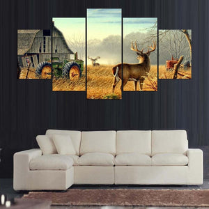 Framed 5 Panels - Deer