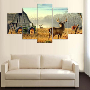 Framed 5 Panels - Deer