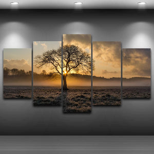 Framed 5 Panels - Tree